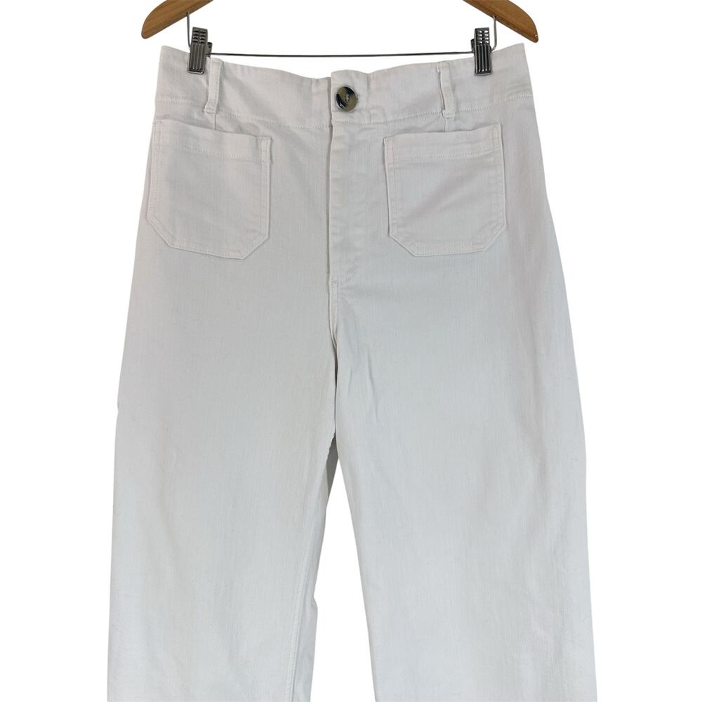 Pilcro Anthropologie The Skipper White Wide Leg Cropped Jeans Size 31 - Picture 7 of 15
